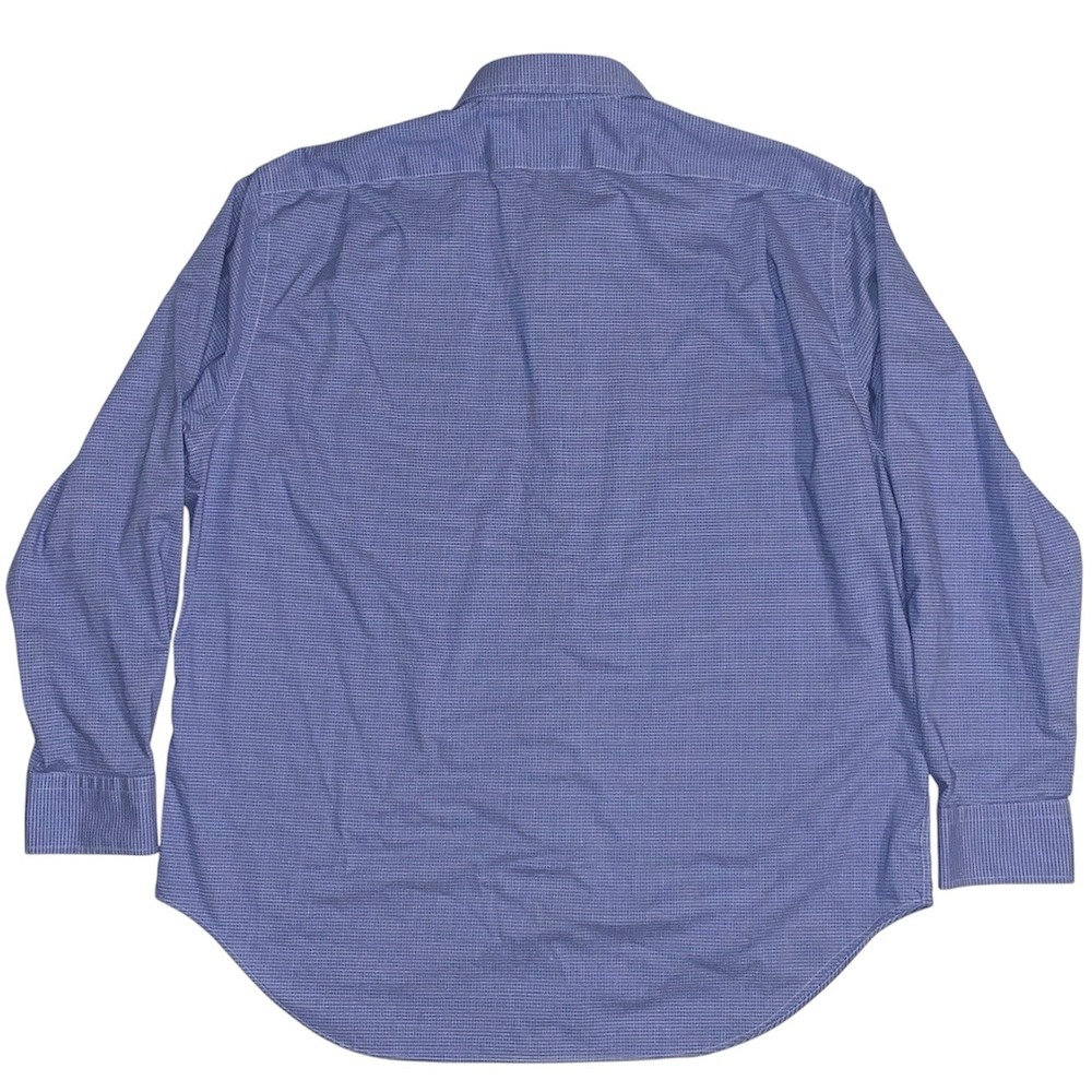 Lauren Ralph Lauren Blue Checkered Shirt Mens XL 17.5 34/35 Classic Fit Non Iron - Picture 7 of 8